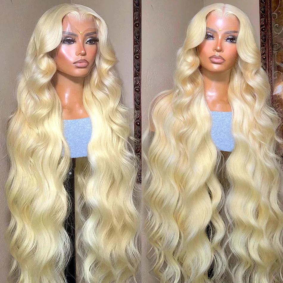 

30 Inch 613 Honey Blonde Body Wave Lace Front Human Hair Wigs Brazilian 613 Colored 13x4 Frontal Wig For Women Pre Plucked