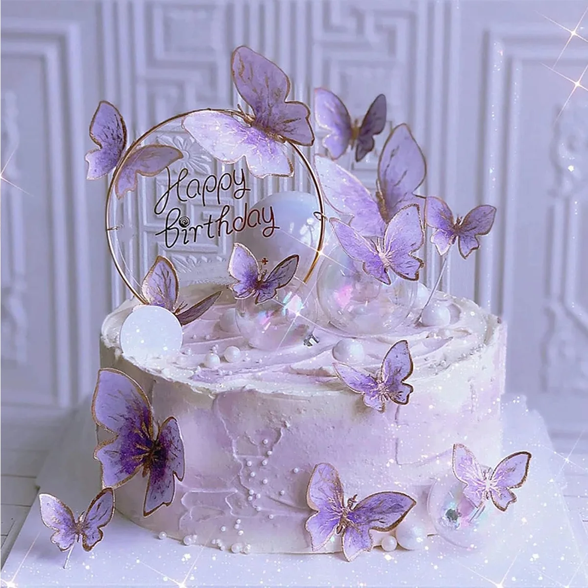 12Pcs 3D Farfalla Metallo Trama Carta Torta Di Compleanno Topper Oro 3D Hollow Cottura Cake Topper Per Decorazioni Torta Festa Nuziale - Foto 7