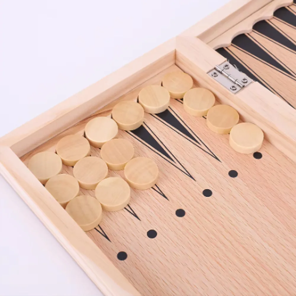 Free Shipping 29x29cm 3 in 1 Chess Chekers Backgammon Developing Strategic Thinking Foldable Chess Board Best Gifts Family Games 5