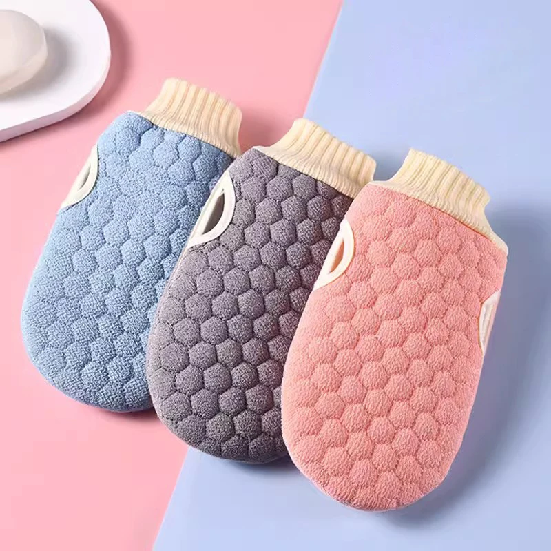 Double-sided Bath Glove Honeycomb Towel Skin Exfoliating Scrubber Brush Back Body Sponge Rubbing Bath Gloves