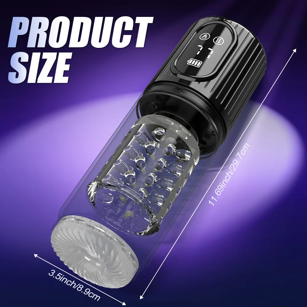 HeartCaptor Electric Thrusting Rotating Piston Stroker for Men Automatic Telescopic Masturbation Cup TPE ABS Material - Details 14