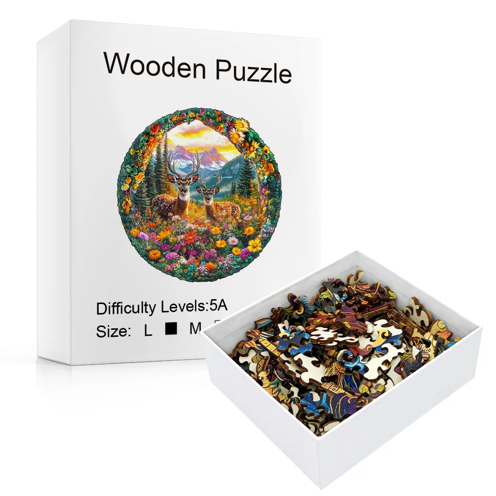 Forest Deer 3D Wooden Puzzle Adult Relaxation Craft Gift Challenge Family Game Gift for Male and Female Elderly jigsaw puzzles,wooden jigsaw puzzles,wooden puzzle toys,educational puzzles,mini jigsaw puzzle