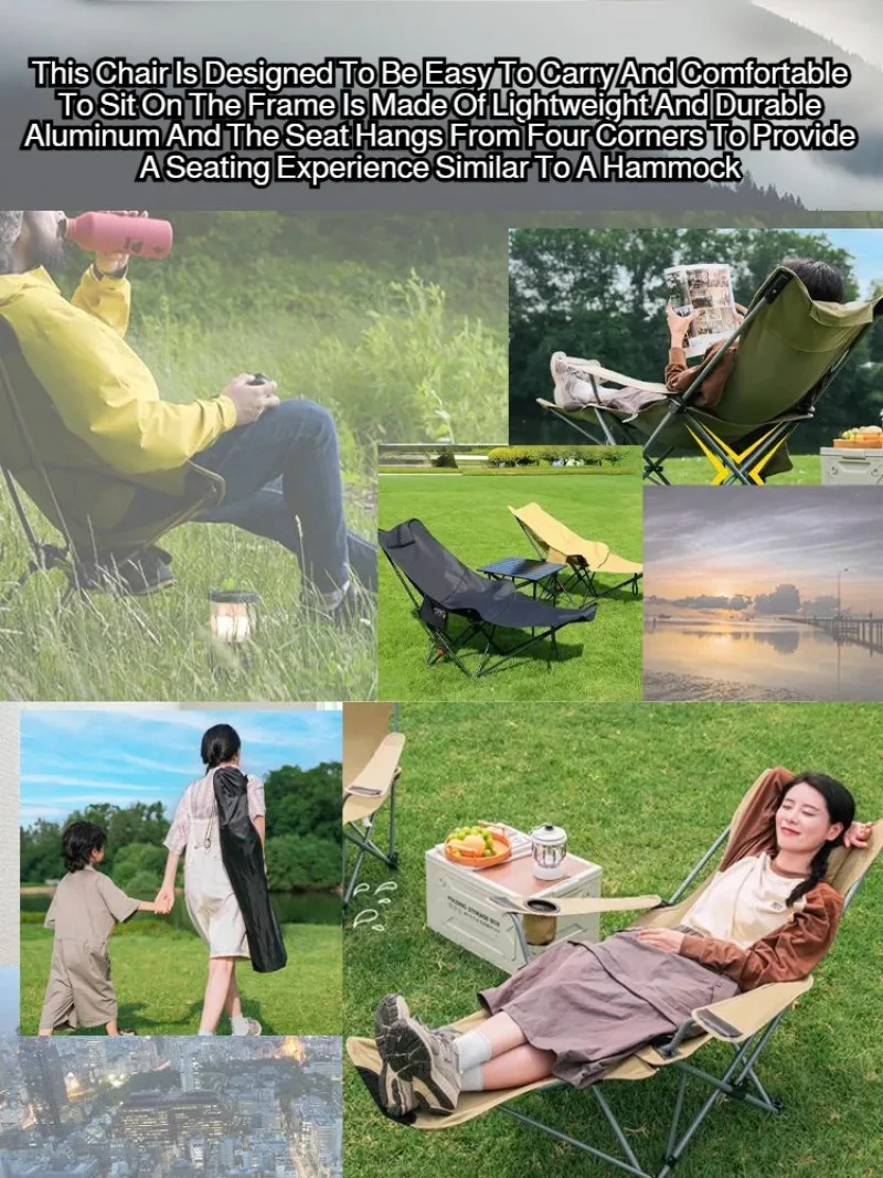 Folding Recliner Camping Chair with Cushion 2