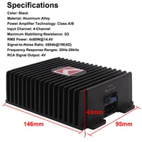 4-Channel Car Amplifier 80Wx4 Audio Modification Power Amplifier Digital Sound Processor Class A/B for Android Car Player 5