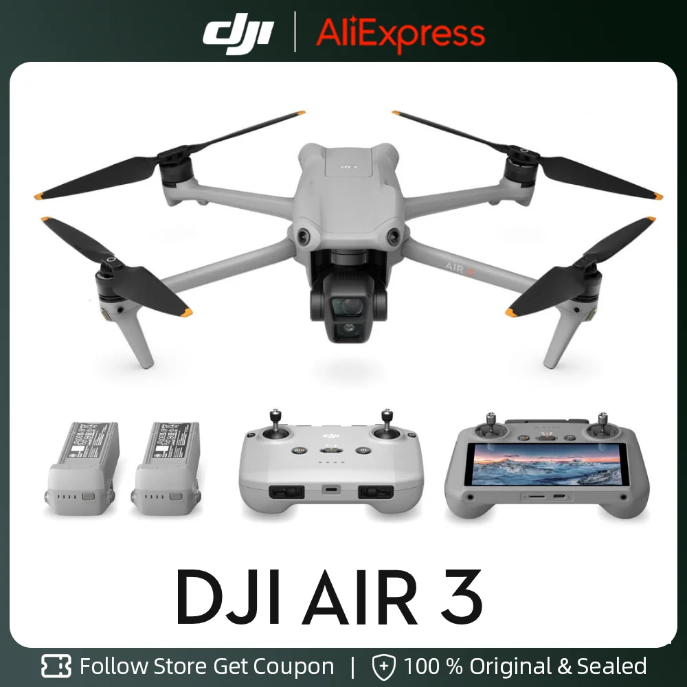 DJI Air 3 Fly More Combo with RC-N2 or RC 2 Control 1/1.3″ Cmos Dual-Camera  O4 20km Hd Video Transmission 46-min Max Flight Time - AliExpress