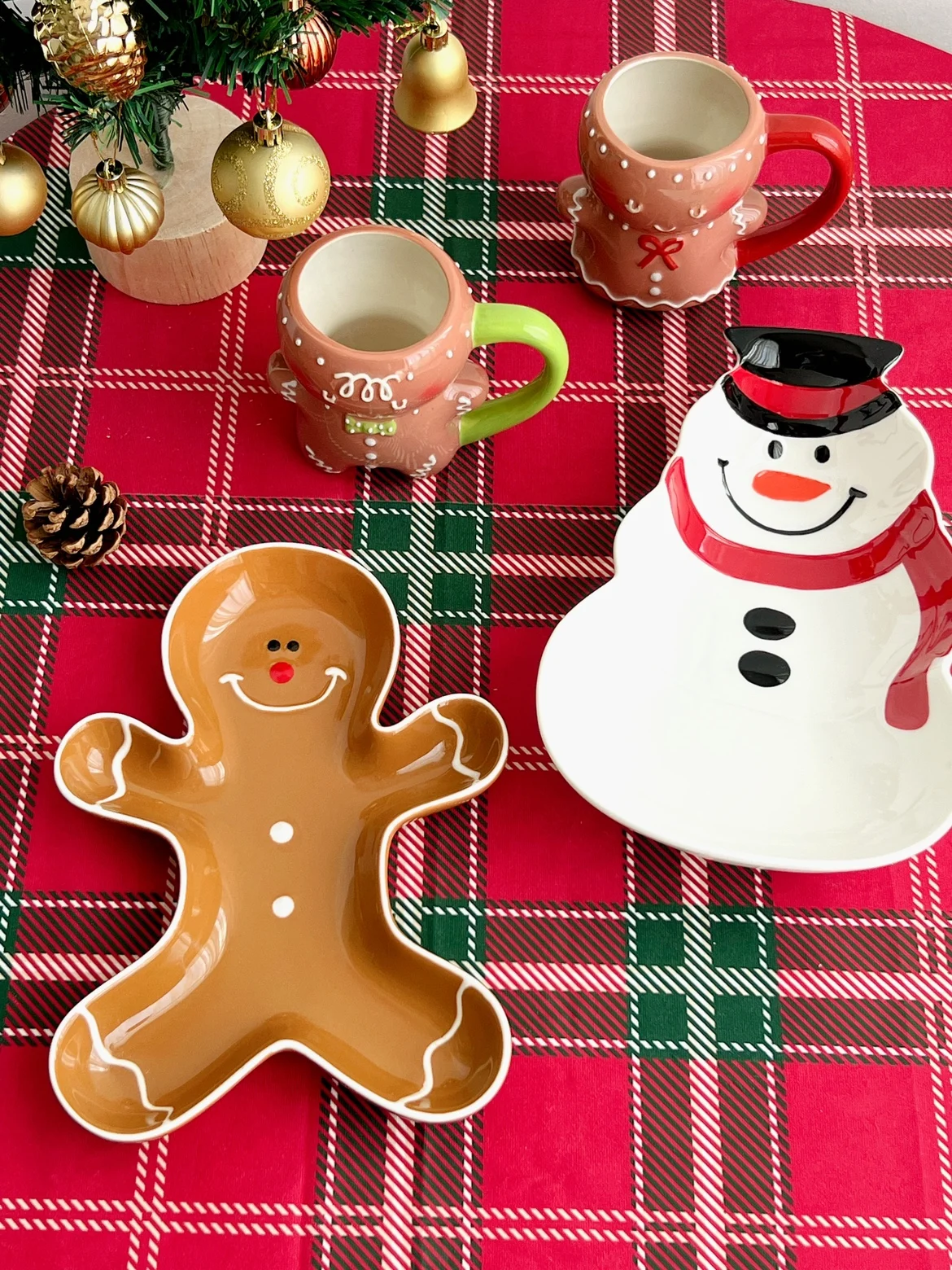 

Christmas Cute Stuff Gingerbread Man Boy Girl Cup Couple Cup Gingerbread Man Plate Snowman Plate Christmas Gift
