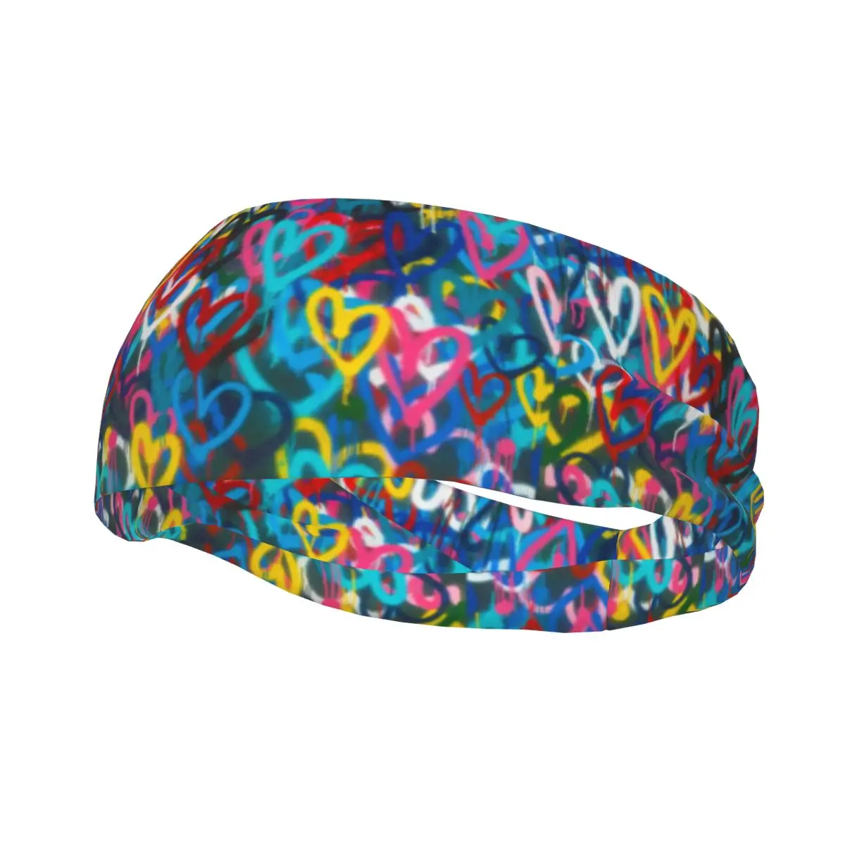 

Graffiti Rainbow Love Sports Sweatband LGBT Gay Pride Hearts Elastic Sweat Headband Yoga Volleyball Head Bandage Headwear Bands