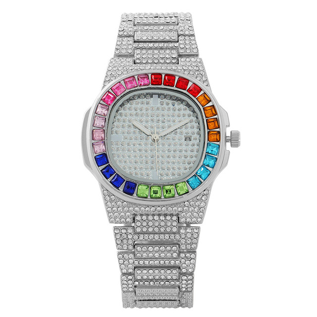 Hip Hop Men Iced Out Watches Luxury Date Quartz Wrist Watches With Micropave CZ Watch For Women Men Jewelry A++