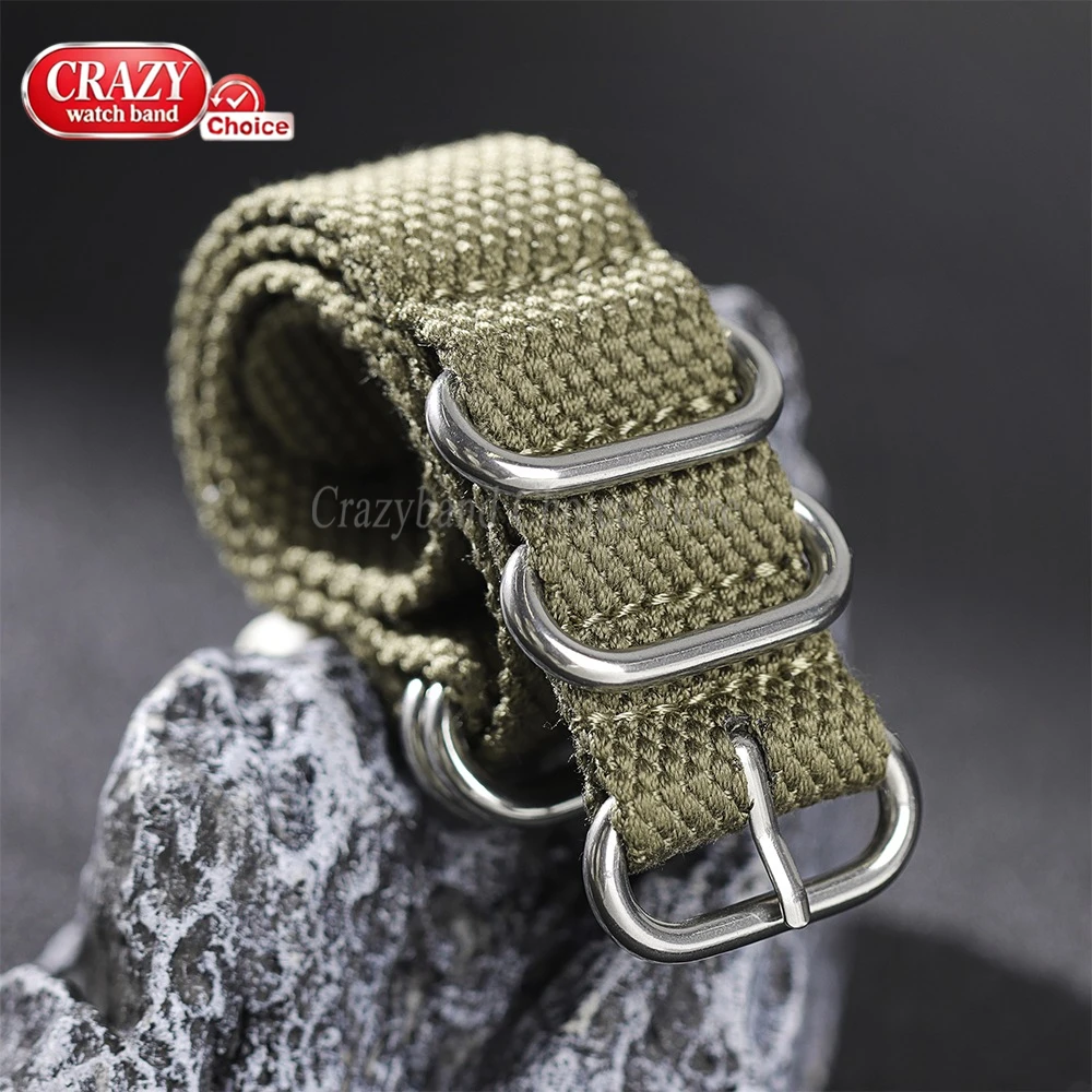 Universal Fabric Nylon Loop Watch Band with Metal Ring Buckle - Soft Sports Bracelet
