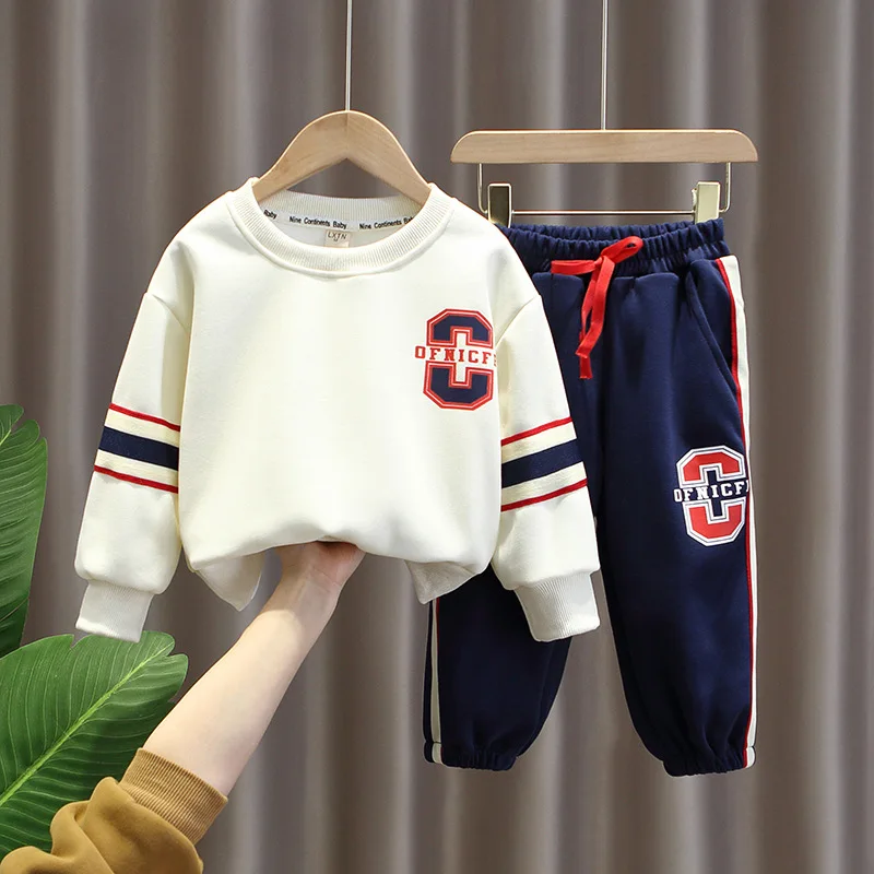 

2-9Years Toddler Baby Boy Clothes Sets Long Sleeve Sweatshirt Tops + Pants 2pcs Suit Boys Sports Suit Casual Children Tracksuit