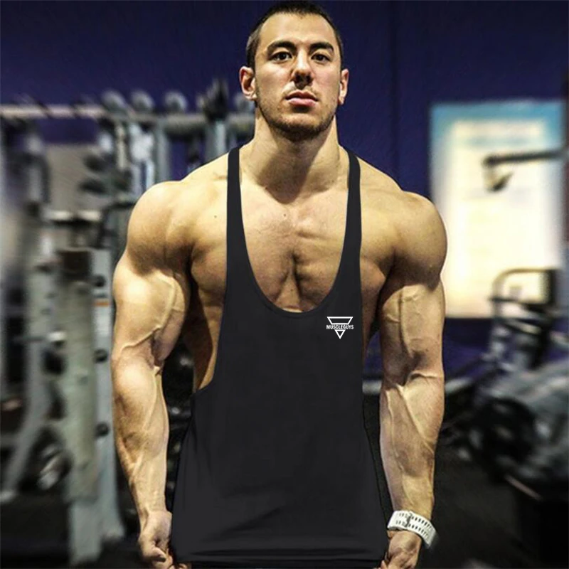Markowa męska koszulka na ramiączkach na siłownię najlepsze ubrania podkoszulek do ćwiczeń kamizelka Fitness mięśnie bez rękawów sportowa koszulka