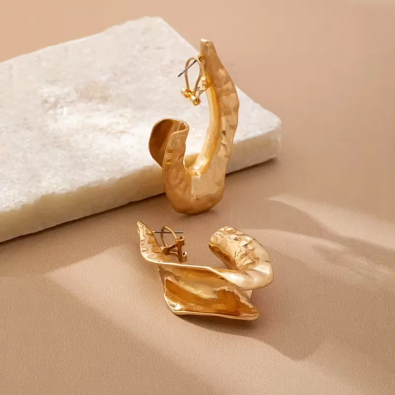 Exaggerated Creative Irregular Geometric Teardrop Shaped Earrings for Women Vintage Earring Party Jewelry Gifts