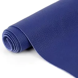 Luxurious Navy Blue Genuine Leather Fabric - Premium Top Layer Cowhide, Handmade for DIY Projects and Upholstery (Blue)