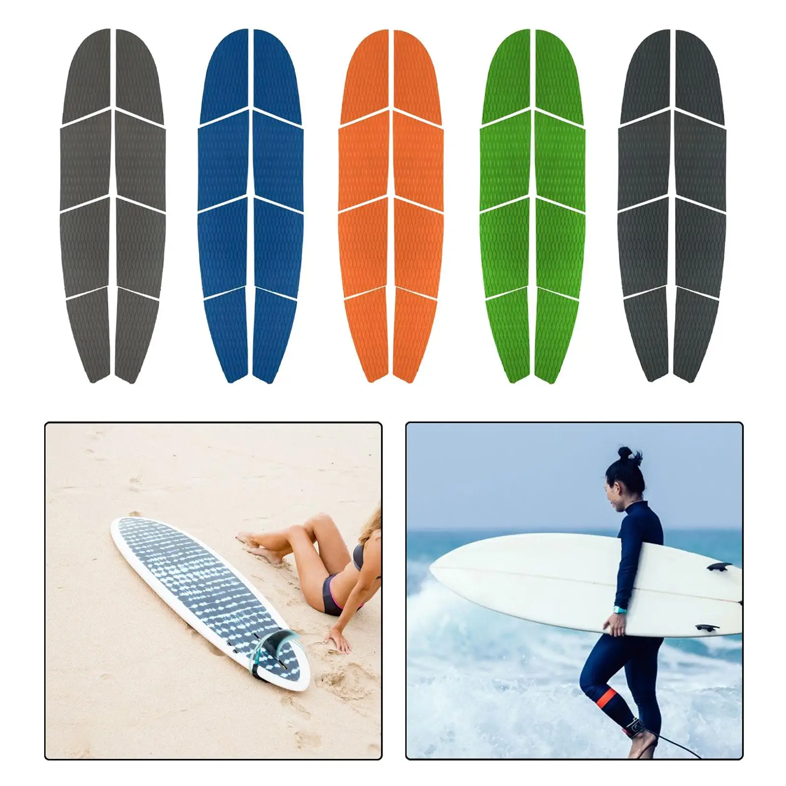 Lot De 3 Tapis De Traction EVA Pour Planche De Surf 30x30 Cm - Antidérapant Diamant Rainuré - Pour Surf, Paddle, Skimboard