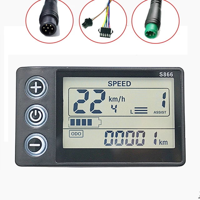 24/36/48V Lcd-s866 Elektrische Fahrrad Smart Meter Wasserdichte Stecker  Elektrische Roller E-bike Zubehör