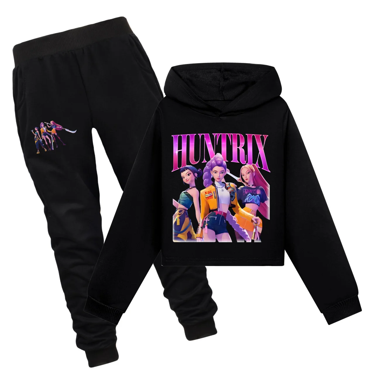Survêtement 2 Pièces Fille Garçon Style Y2K Streetwear - Hoodie Et Pantalon Jogging, Tissu Polyester Doux, Pour école, Sortie, Déguisement