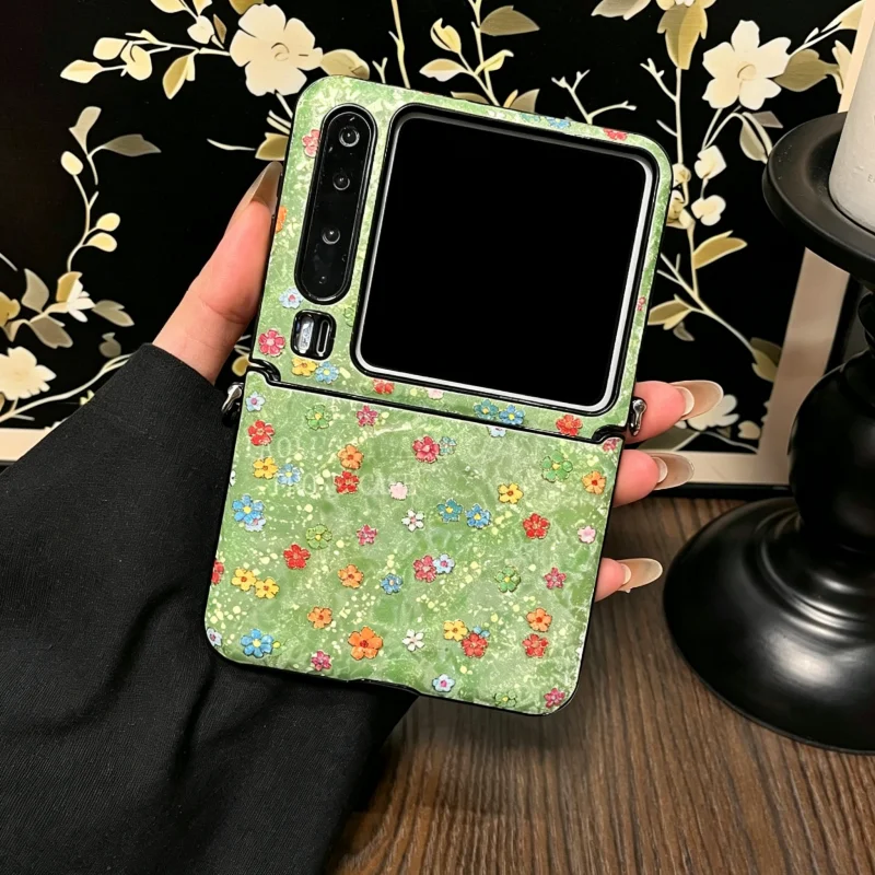 Summer Fresh Florals Magnetic Case with Flower Bracelet Strap - Back Cover