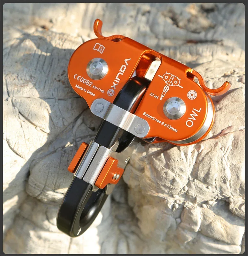 High Altitude Adventure Park Jungle  Crossing Through Equipment Owl Shape Double Pulley Built In Stell Ball Bearing 3