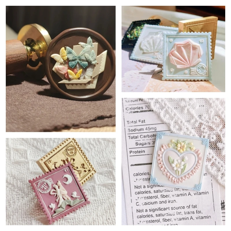 어린이용 우표 장난감 래커 우표 헤드, 5d 양각 황동 도장, 손으로 만든 봉투, 청첩장 밀봉 선물