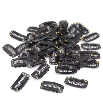 50 Pezzi Clip a Scatto per Parrucche a 6 Denti a Forma di U, Clip per Extension di Capelli per Fissare la Parrucca con Clip in Gomma Siliconica