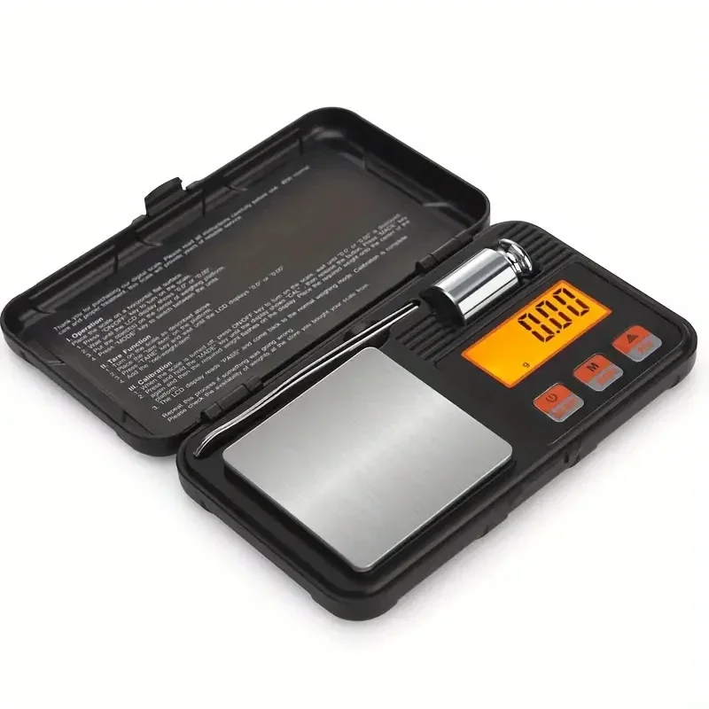Portable Scale Digital Scale Jewelry Scale Weighing Tools 1pc Portable Digital Gram Scale Stainless Steel Jewelry Scale WithLCD Display for Powder Coins Herbs and Food