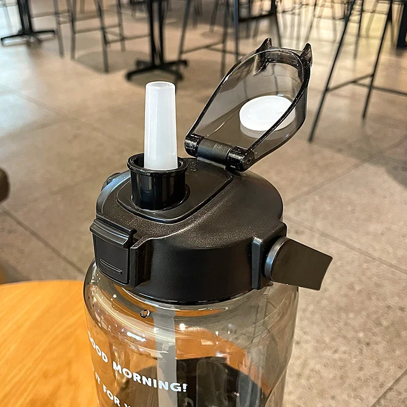 2 Liter Water Bottle with Straw Outdoor Sports Drinking Bottles with Time Marker Large Capacity Outdoor Cup Fitness Water Bottle sports water bottle sports bottle water bottle