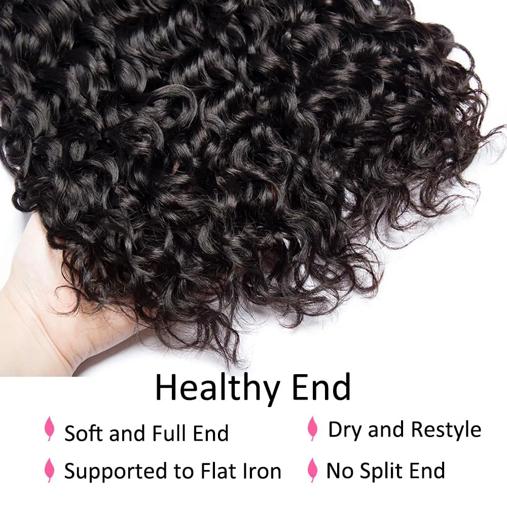 Maxine Water Wave HD Transparent Lace Frontal 13x6 4x4 5x5 6x6 Wet And Wavy Human Hair Frontal Pre Plucked