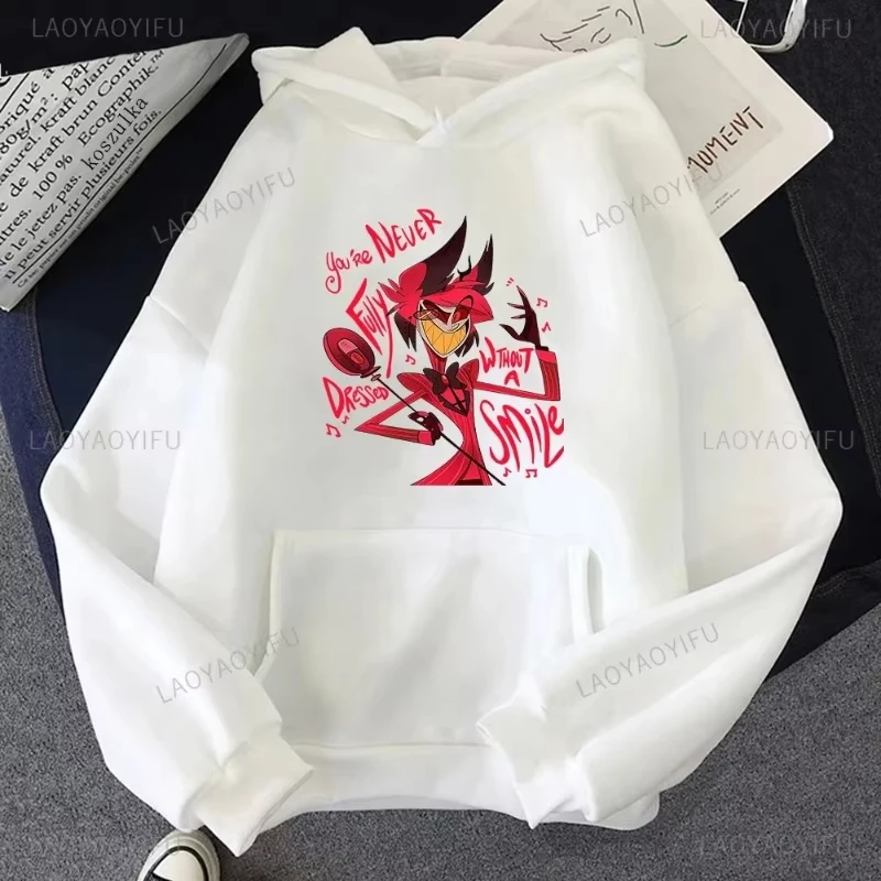 New Men's and Women's Hoodies If You Don't Smile You Will Never Wear A Formal Sportswear Hazbin Hotels Casual Pullover 2