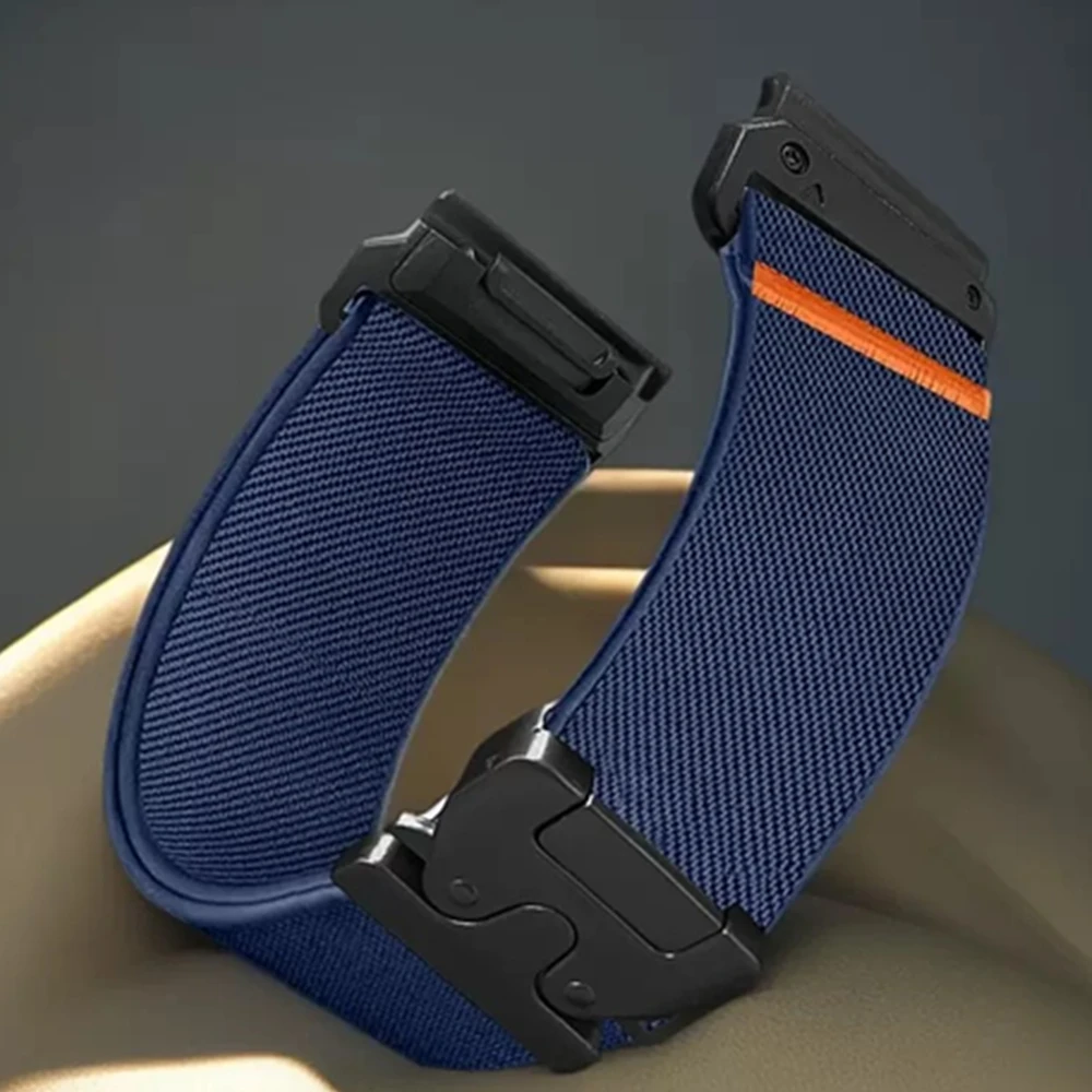 Nylon Elastic Parachute Band Bracelet Strap, 26mm/22mm