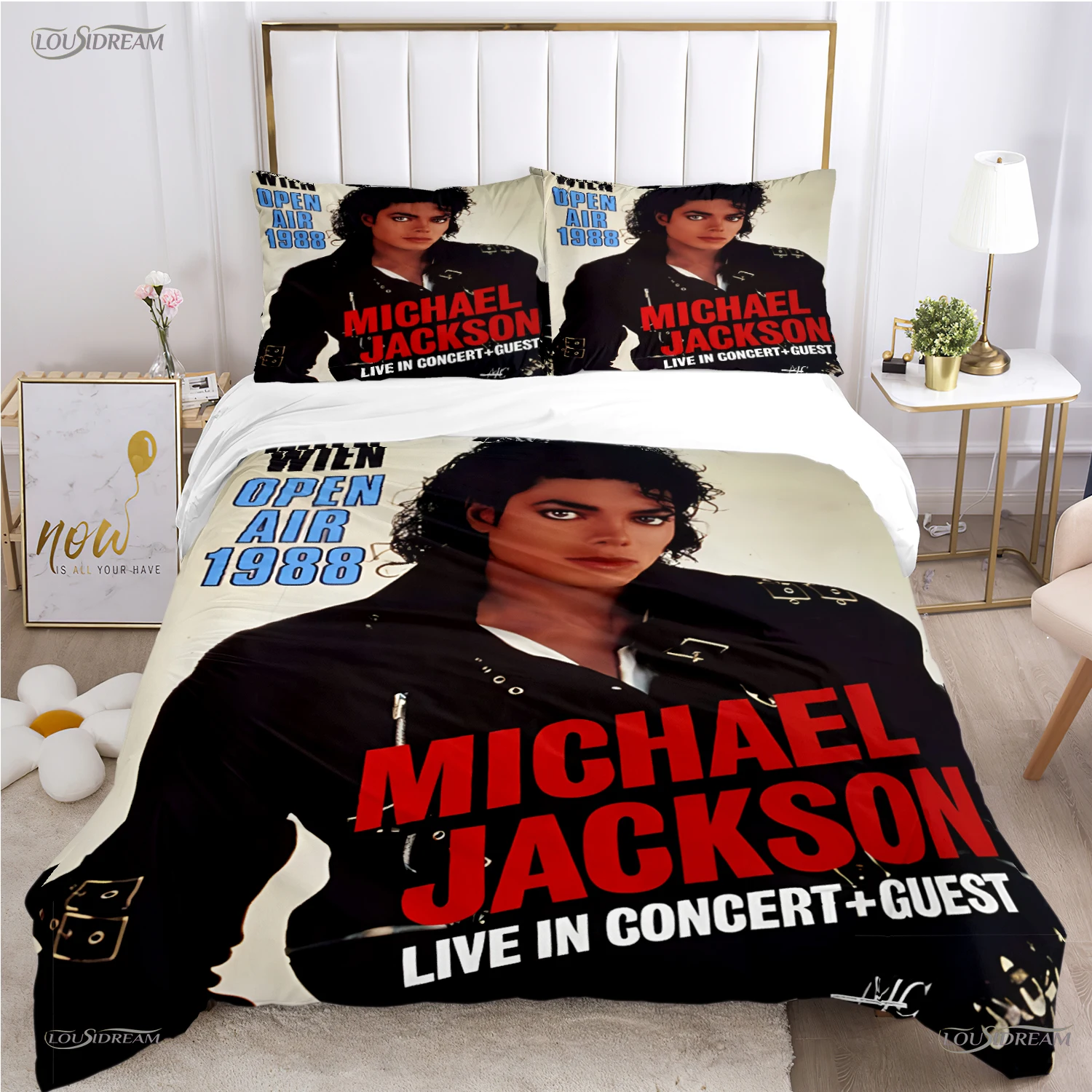 Michael J-Jackson Duvet Cover Comforter Fear Bedding set Soft Quilt Cover and Pillowcases for Teens Kid Single/Double/Queen/King