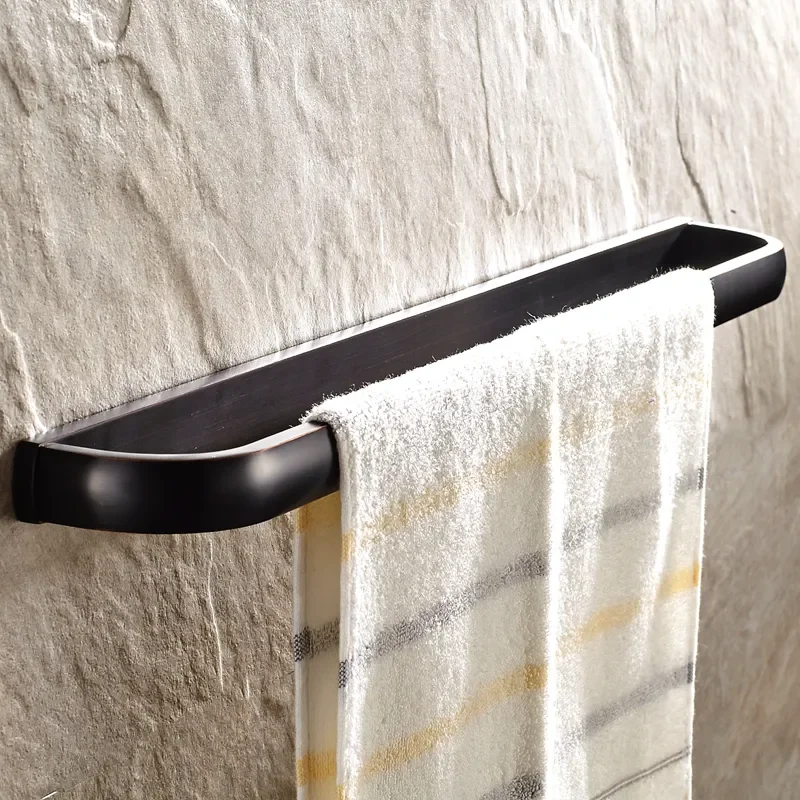 

Bathroom Towel Bar Towel Holder Bathroom Accessories Sets Antique Brass Luxury Solid Black Brushed Wall Mounted Towel Rack