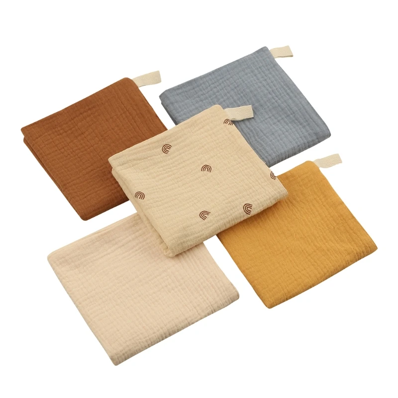 Y1UB Solid Color Baby Bibs Newborn Stuff Baby Feeding Bibs Cotton Accessories Skin-friendly Burp Things for Babies