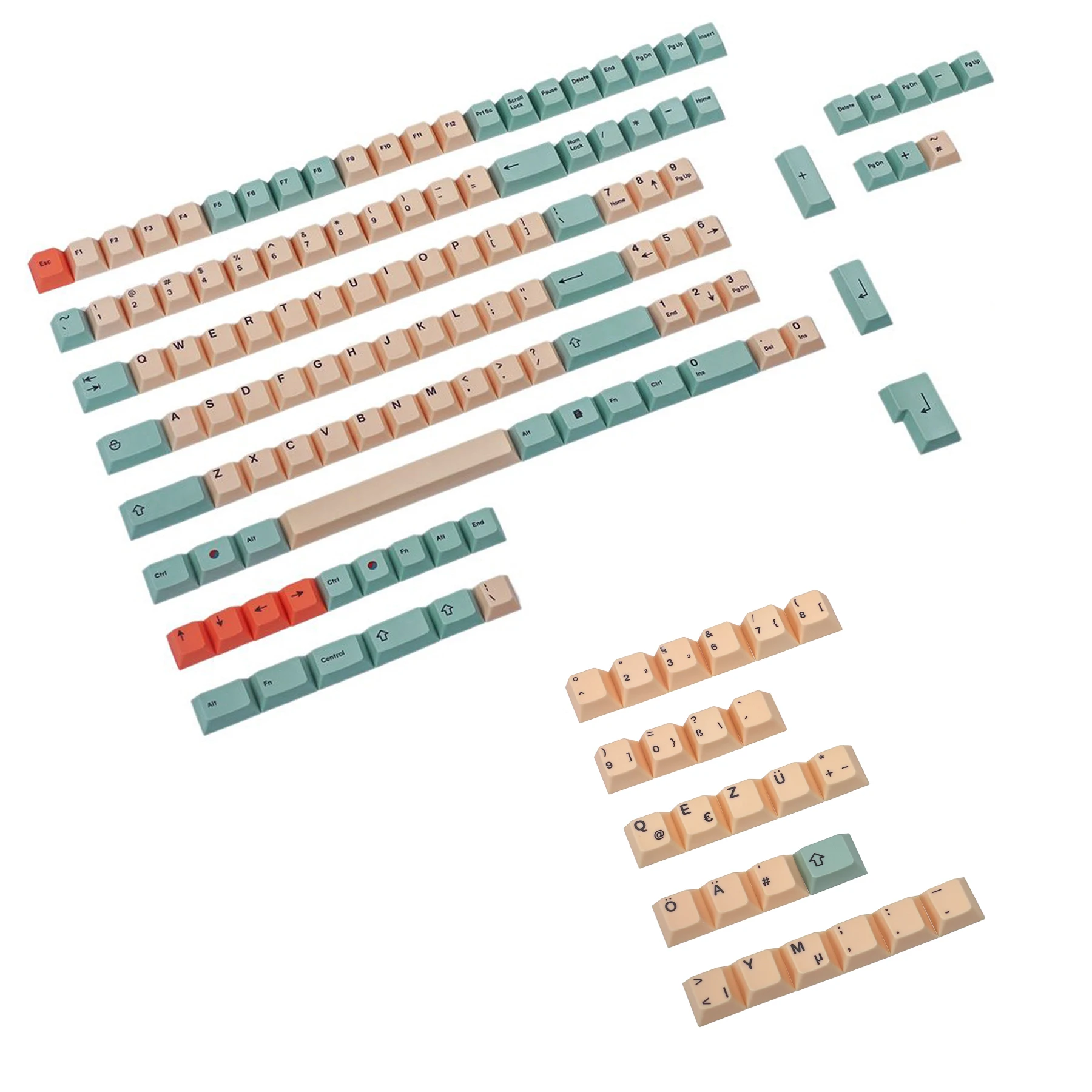 Hami Melon Dye-sub Pbt Keycaps para Interruptores mx Alemão Espanha Reino Unido Francês Iso 104 87 61 Filco Ymd96 Kbd75 Fc980m Id80 125