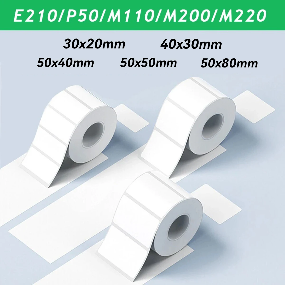 White Printing Label Stickers - Strong Adhesive, Waterproof & No Curling! Compatible with M110/M220/M221 Label Makers for Home