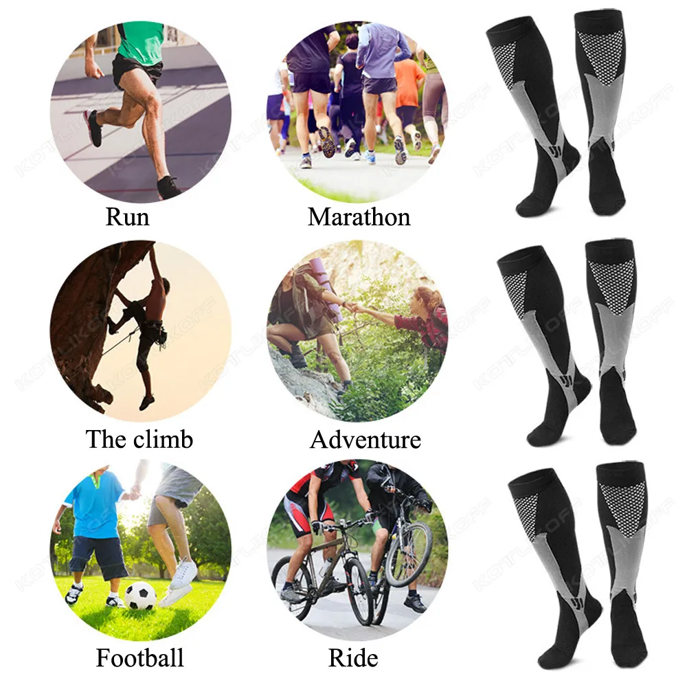 Compression Stockings Pad 2PCS Blood Circulation Promotion Slimming Running Anti-Fatigue Men Women Varicose Veins Socks Cushion