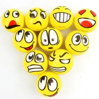 6Pcs/lot 6.3cm Smile Face Foam Ball Squeeze Stress Ball Relief Toy Hand Wrist Exercise PU Toy Balls For Children 1