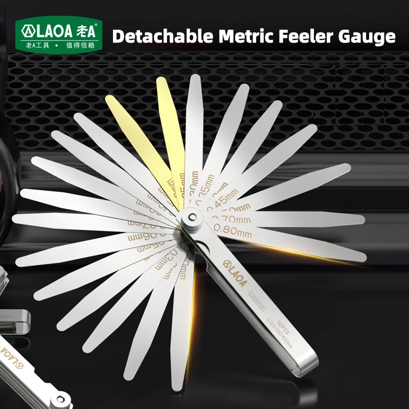 Feeler Gauge Metric Size 0.02-1mm Thickness Gauge Set Valves Foliage of Valves Spark Plug Gap Measurement Probe Gap