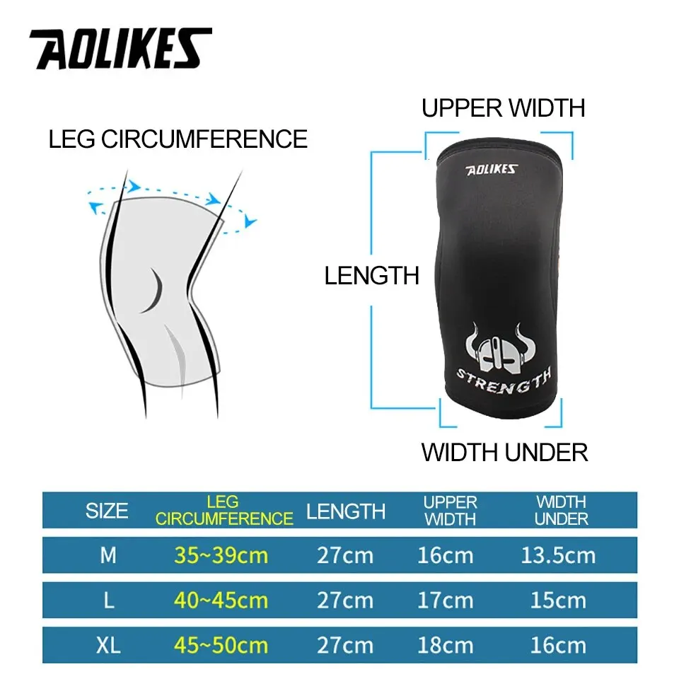 1 Pair 7mm Neoprene Sports Kneepads Compression Weightlifting Pressured Crossfit Training Knee Pads Support Women Men knee pad knee support