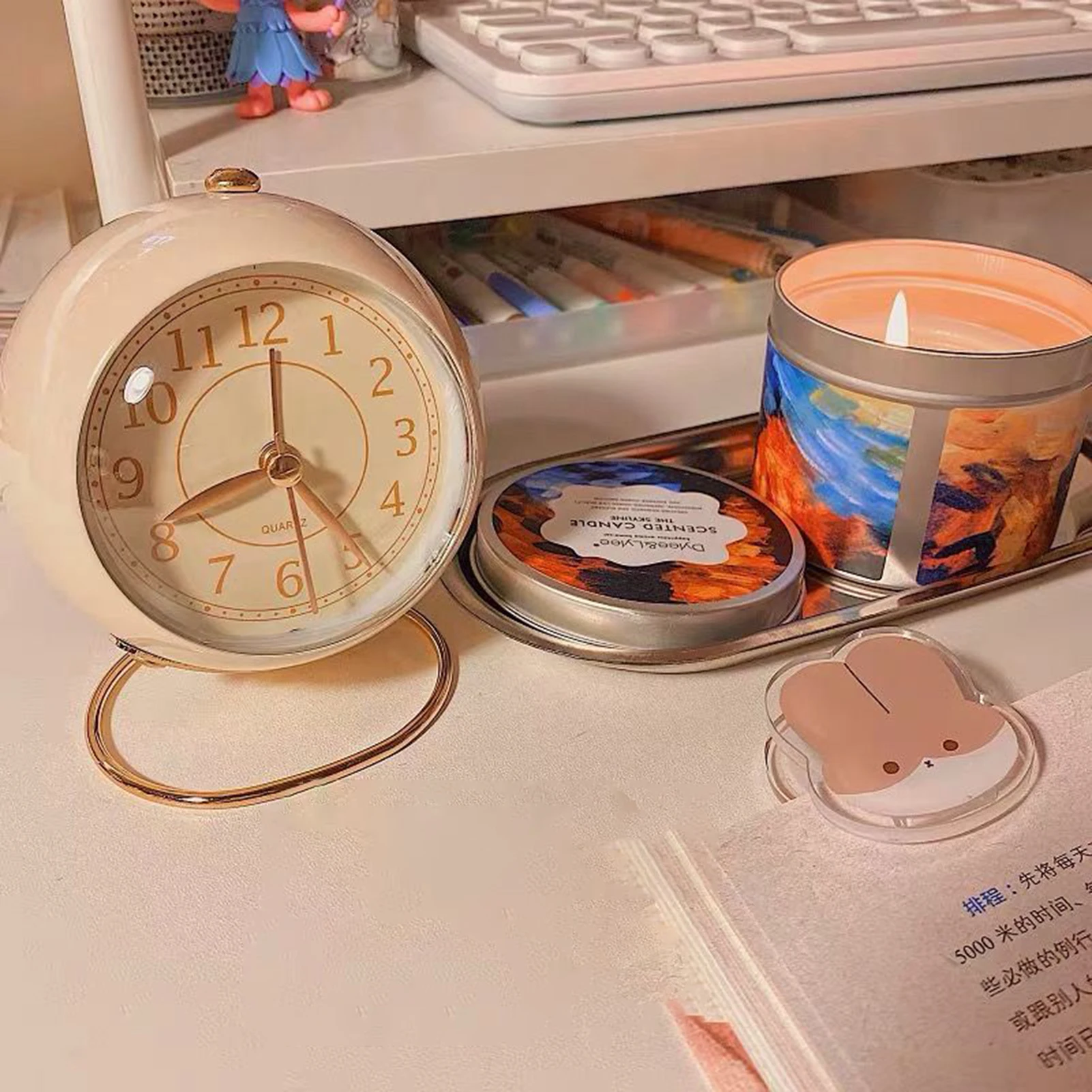 Retro Style Metal Alarm Clock Round Desktop Alarm Clock Bedside Alarm Clock Desktop Decoration WJ909