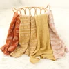Bamboo Cotton Baby Blankets Newborn Muslin Swaddle Blanket Baby Bed Cover Leaf Print Infant Bath Towel 5