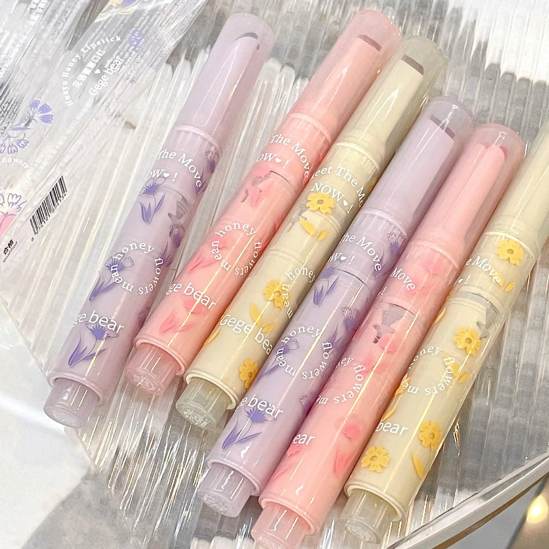Water-light Lip Glaze Mirror Glitter Lip Tint Long Lasting Moisturising Love Heart Shape Solid Lipstick Pen Lips Makeup Cosmetic 3