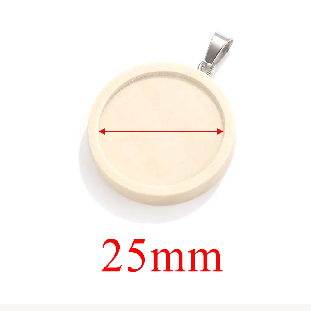 10 stücke Holz Runde Cabochon Basis Tablett Einfassungen Blank Einstellung Für Schmuck Machen Cabochon Cameo Schmuck Charms Harz Blank Diy – Detail 11