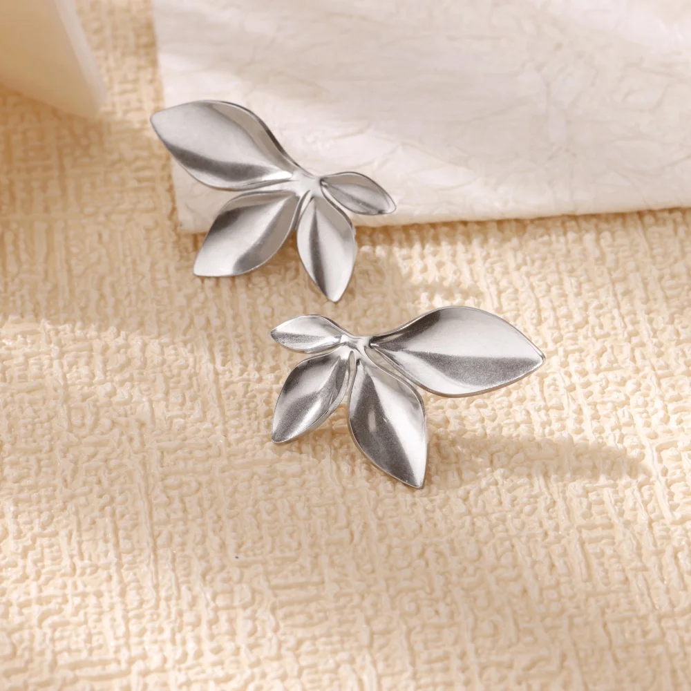 Leaves Stud Jewelry Stainless Steel