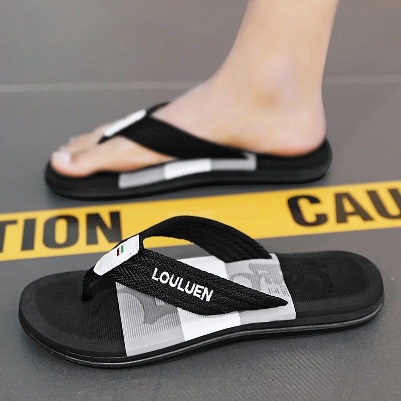 Herren-Hausschuhe, Sommer-Flip-Flops im neuen Stil, weiche Sohle, bequeme, offene Zehen-Hausschuhe, geeignet für Spaziergänge im Innen- und Außenbereich, Summe – Detail 16
