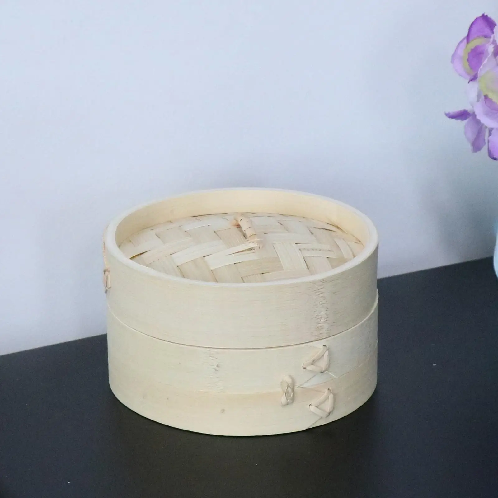 Single Tier Bamboo Steamer Vegetable Steam Pot for Cooking Sum, Buns