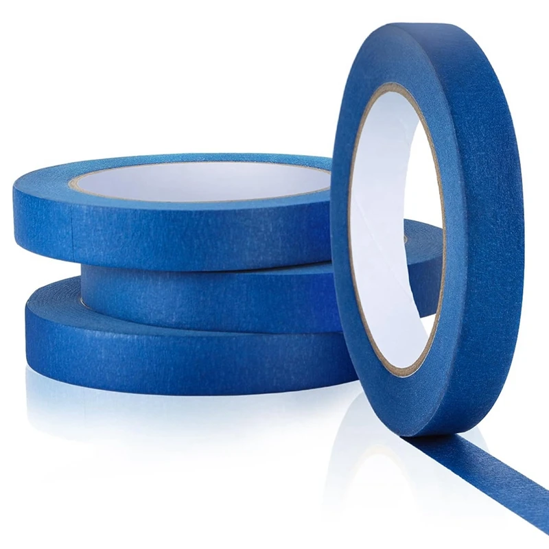 

Blue Painters Tape Paint Tape Blue Tape For Painting Automotive Walls Packing Removable Free Residue, 4 Rolls