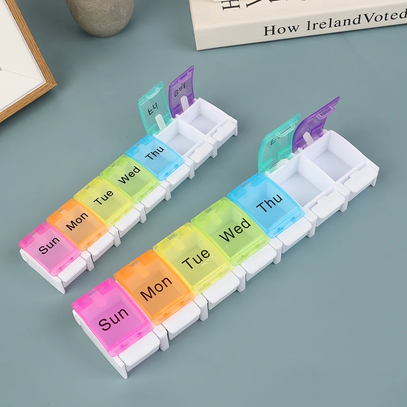 Travel Pill Box Plastic Pill Case Weekly Medicine Storage Organizer Container Drug Tablet Dispenser Independent Lattice Holder