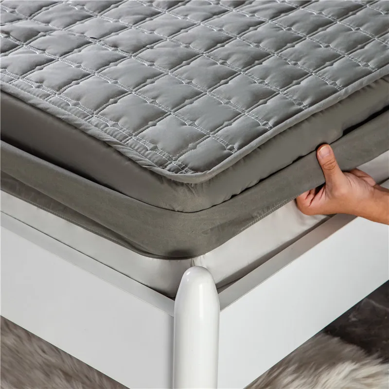 Solid Color Washable Bed Cover Breathable Mattress Cover Embossed Quilted  King Mattress Protection Anti-mite Mattress Cover - Mattress Cover &  Grippers - AliExpress