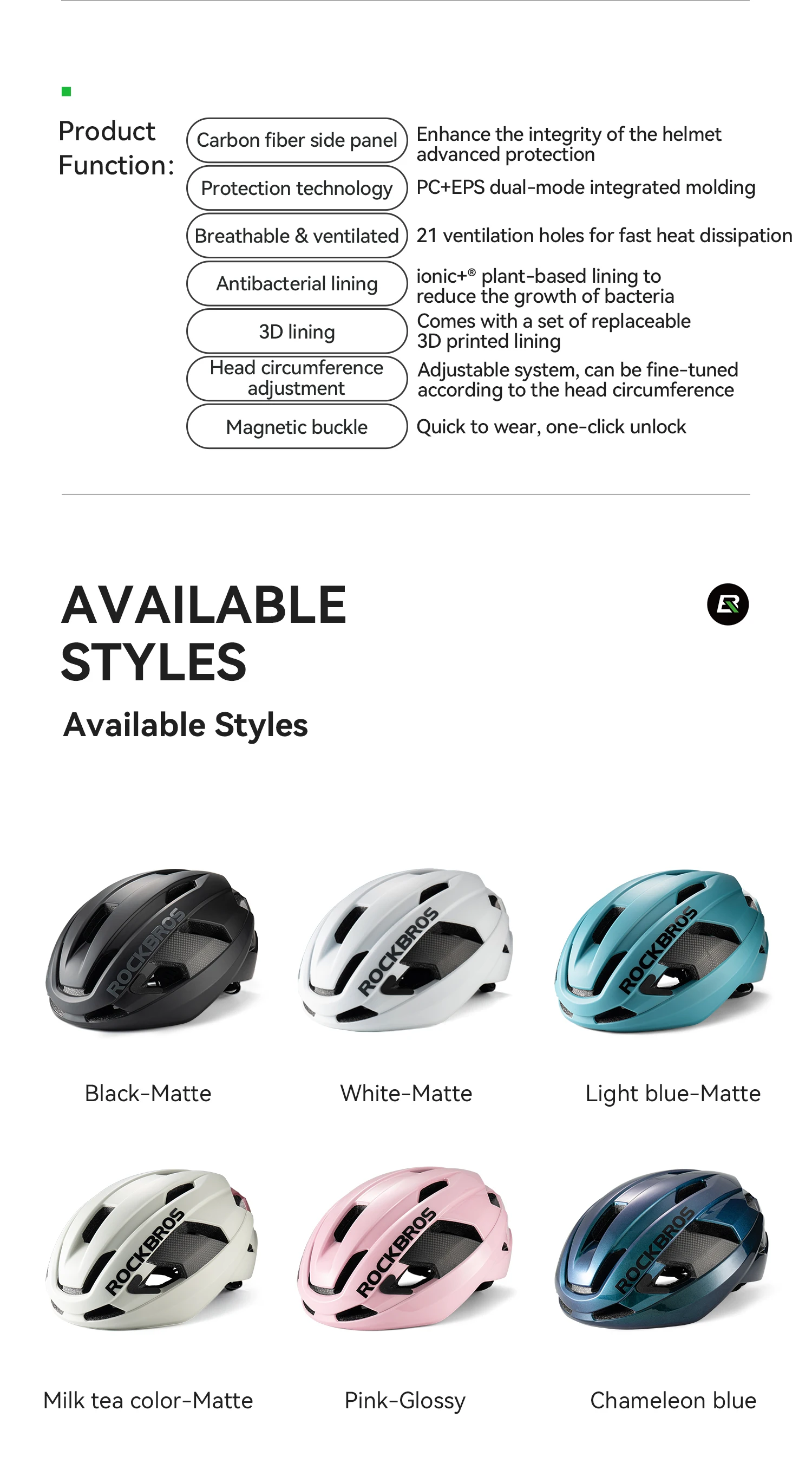 ROCKBROS Fahrradhelm aus Kohlefaser-Verbund, sicherer Fahrradhelm für Herren und Damen, integral geformter, schäumender Fahrradhelm mit hoher Dichte – Detail 4
