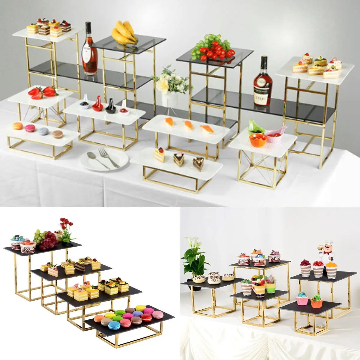 

8-18 PCS Arrival Dessert Table Decoration Metal Stand For Bread Food Drinks Buffet Banquet Wedding Birthday Party Cupcake Holder